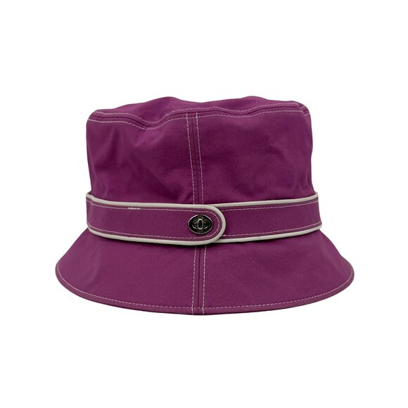 Vtg Y2K Coach Fuchsia Bucket Hat | Barbiecore Dopamine Indie Sleaze Retro Grunge - Picture 10 of 13